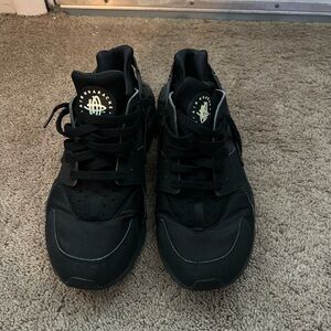 Nike Black Huraches with White Accents